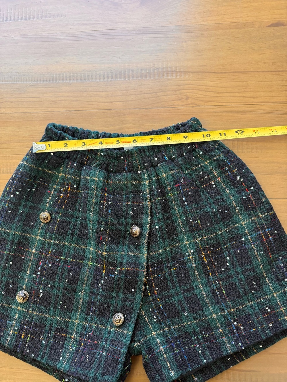 Girls' Dark Green Plaid Tweed 2 piece Blazer with Skort Set Sz 10-12 - Picture 9 of 16